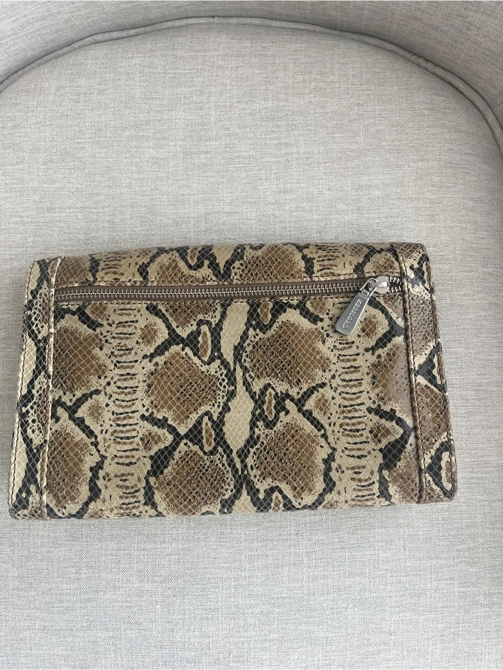 VTG Kesslord Y2K Python Embossed Baguette Shoulder Bag